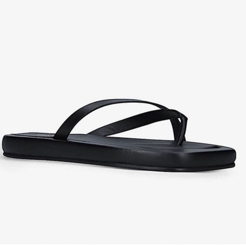 Frame Denim Black Square-Toe Thong Sandals - Picture 4 of 9